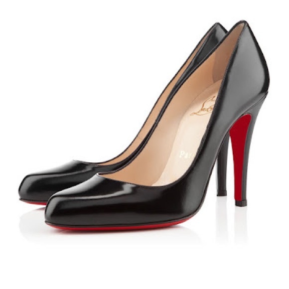Christian Louboutin Shoes - Christian Louboutin Black Decollete Classic Leather Patent Pumps Designer 37.5